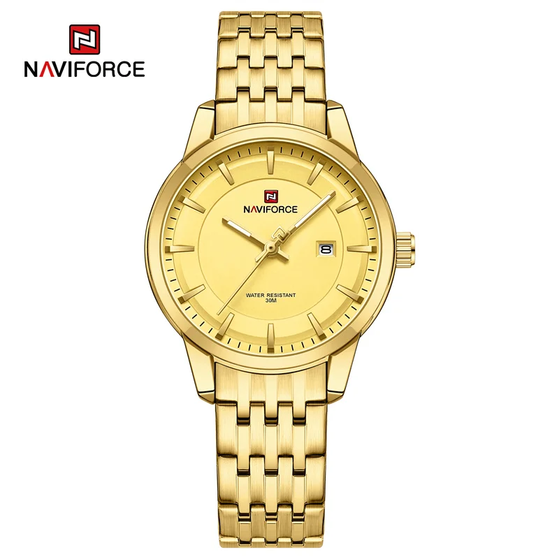 Naviforce NF9228 Gold-tone Couple Watch